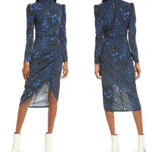 SAYLOR Aphrodite Long Sleeve Puff Shoulder Dress in Medium